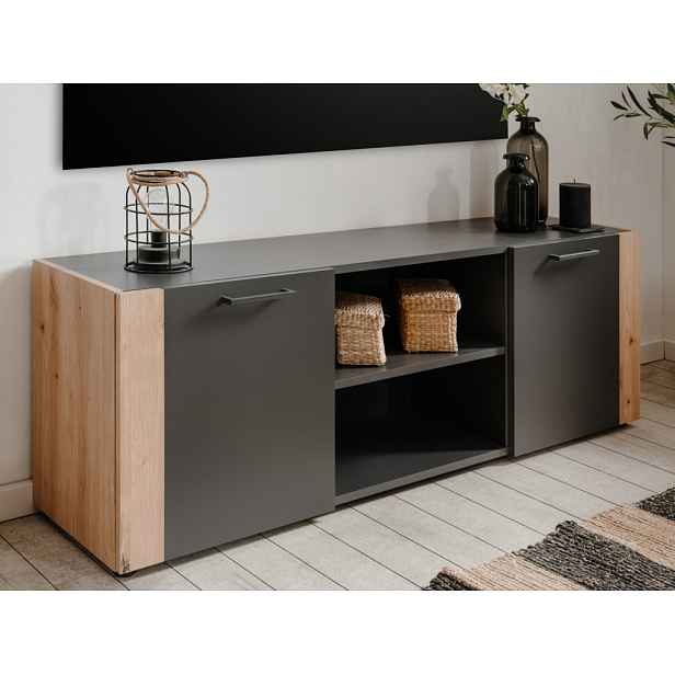 TV stolek Santio 138 cm, dub artisan/antracit