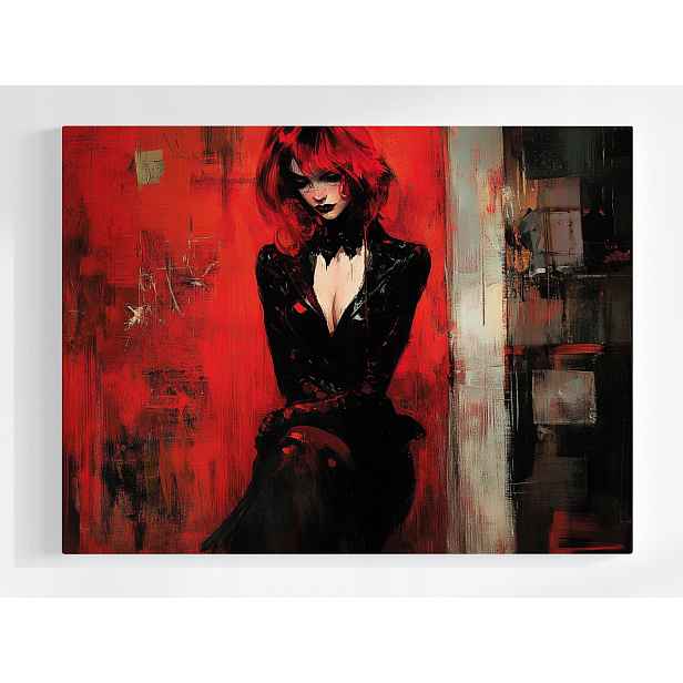 Obraz Na Plátně Canvas Portrét Žena Dívka Červená Smutek 80x60