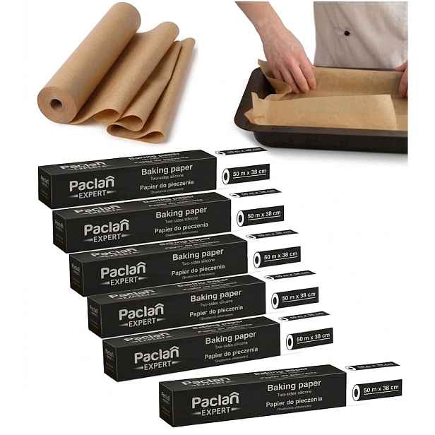 Papír na pečení Catering Silikonizovaný Hnědý 50 m x 38 cm 6 ks Paclan