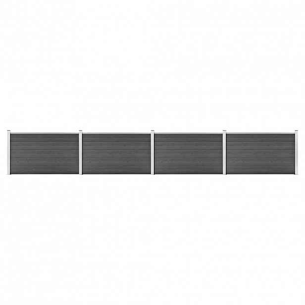 vidaXL Set plotového dílce WPC 699 x 105 cm černý