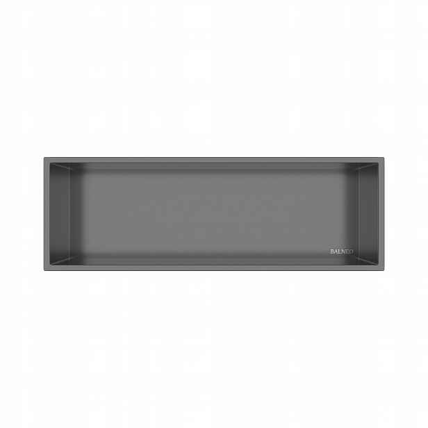 Nástěnná polička z nerezová ocel Gun Metal, 90 x 30 x 10 cm