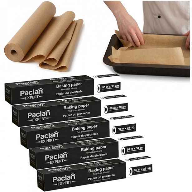 Papír na pečení Catering Silikonizovaný Hnědý 50 m x 38 cm 5 ks Paclan