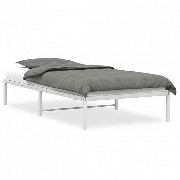 vidaXL Kovový rám postele bílý 107 x 203 cm