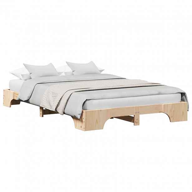 vidaXL Rám postele Přírodní 120 x 190 cm Masivní borové dřevo