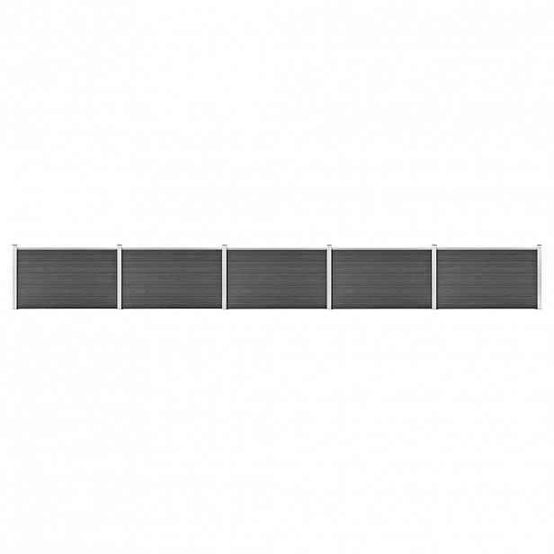 vidaXL Set plotového dílce WPC 872 x 105 cm černý
