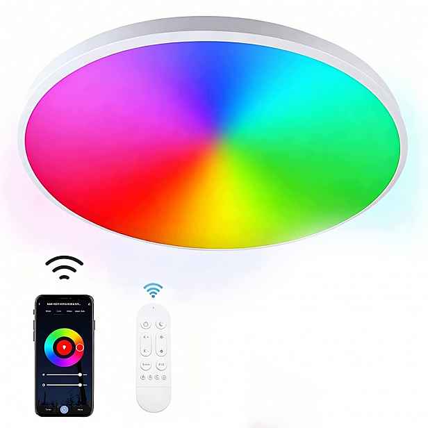 Lampa Stropní Svítidlo Led Rgb Bílá Cct 2700K-6500K Wifi Tuya Dálkový Ovladač Rf Aplikace