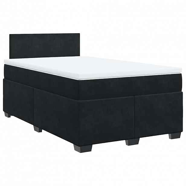 vidaXL Box spring postel s matrací černá 120 x 190 cm samet