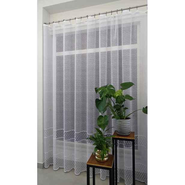 Mg Záclona síť Vzor 41004 Bílá 250x250 cm hotová s páskou M
