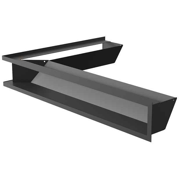 Ventilační mřížka do krbu Luft rohová pravá 54,7x76,6x12 černá