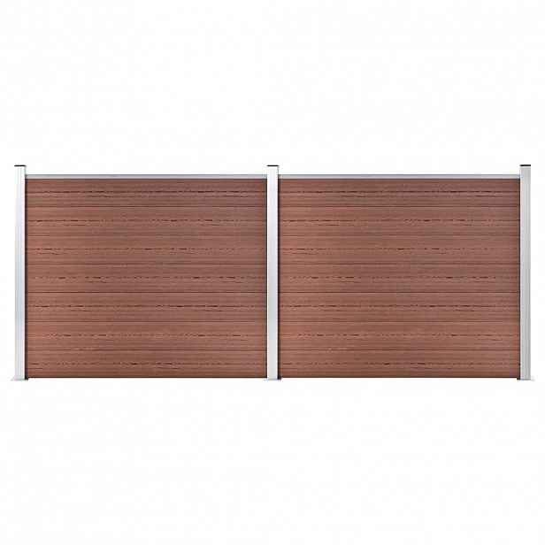vidaXL Set plotového dílce WPC 353 x 146 cm hnědý