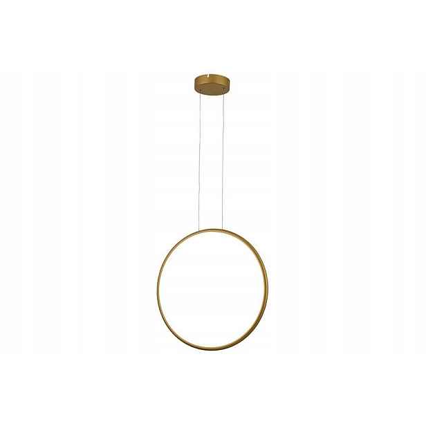 Závěsná Led lampa moderní zlatá kulatá vertikální ring 50 cm 4000K Reality