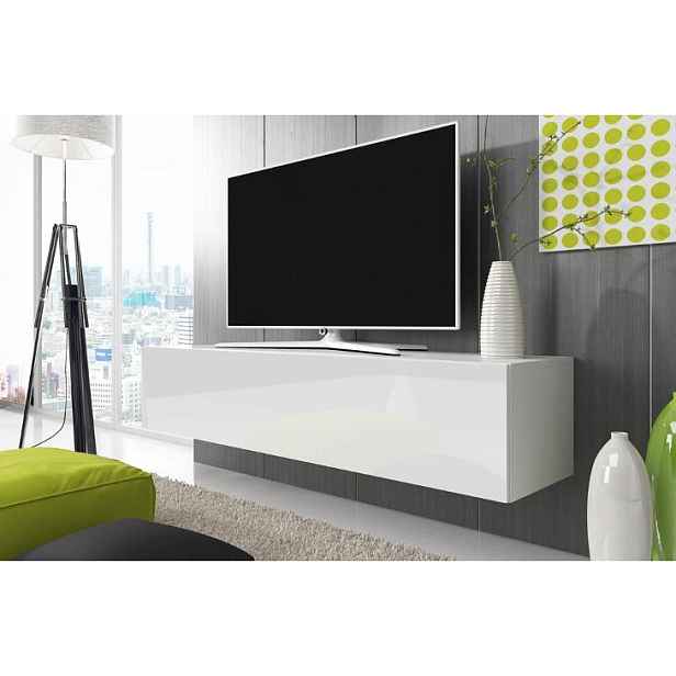 Stolek pod televizi LODI - šířka 160 cm, bílý