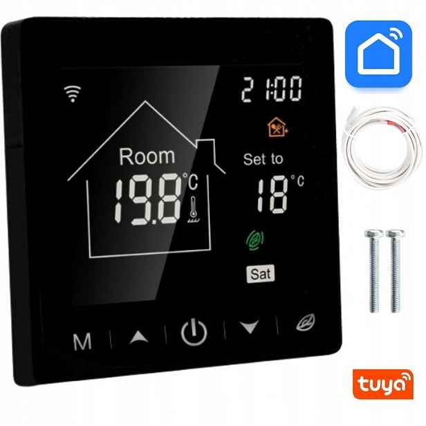 Termostat Pro Podlahové Vytápění Topné Rohože Wifi Tuya LCD 16A Smart