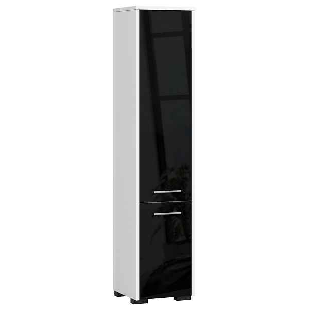 Ak furniture Koupelnová skříňka Fin I 30 cm bílá/černá lesk