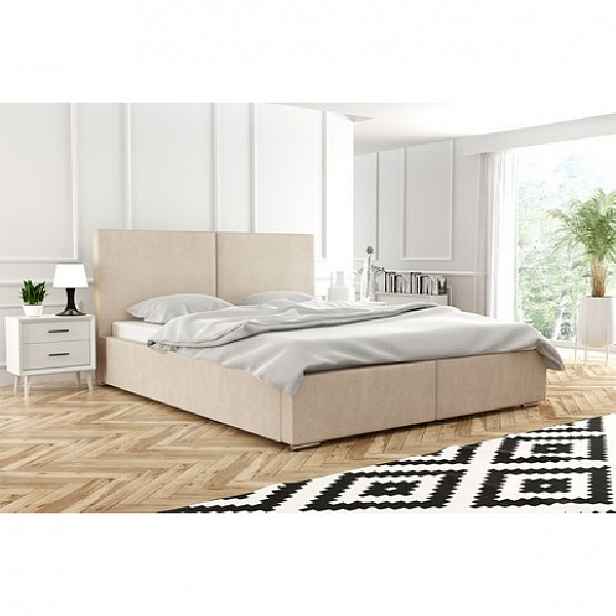 Moderní čalouněná postel 200x200 SANDRINA 1 - meruňková