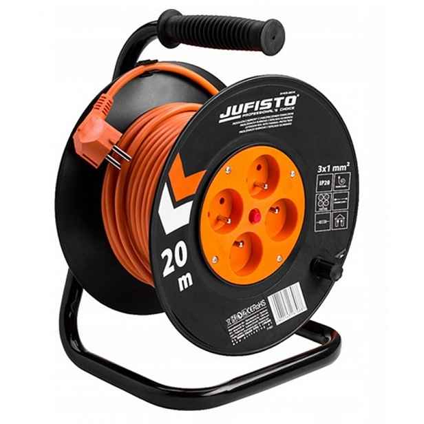 Prodlužovací Kabel bubnový 20 m, 3 x 1 mm2, 700 W, čtyři
