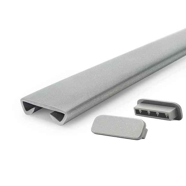 Pvc zábradlí Standard 40x8x3,2 mm, šedé, 25 m
