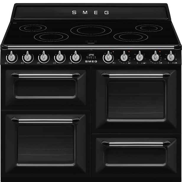 Smeg Varné centrum Victoria s indukční varnou deskou a 3 troubami, 110 x 60 cm, TR4110, černá TR4110IBL2