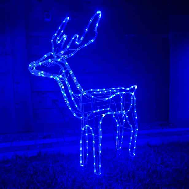 Sob Led vánoční svítící venkovní XL velká 85 modrá figurka