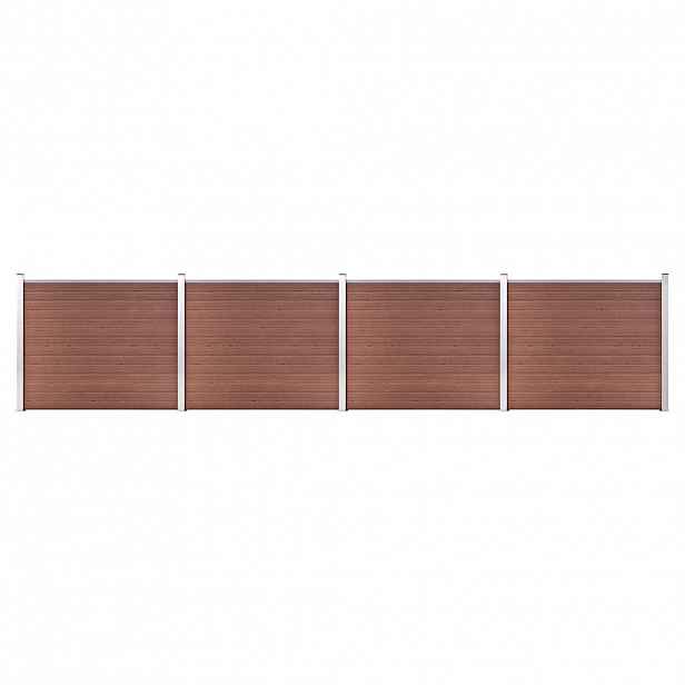 vidaXL Set plotového dílce WPC 699 x 146 cm hnědý