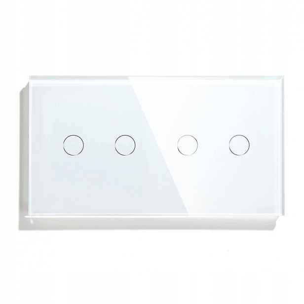 Dotykový Dvojitý Skleněný Stmívač Světla 2+2 Pro Tuya Zigbee 157mm Smart