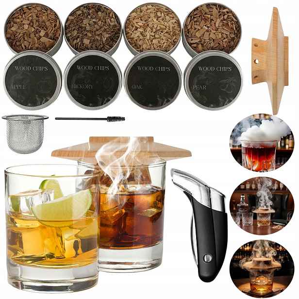 Elektrická Sada Na Uzení Whisky Smoker S Nápojovými Nástroji, 6 Příchutí