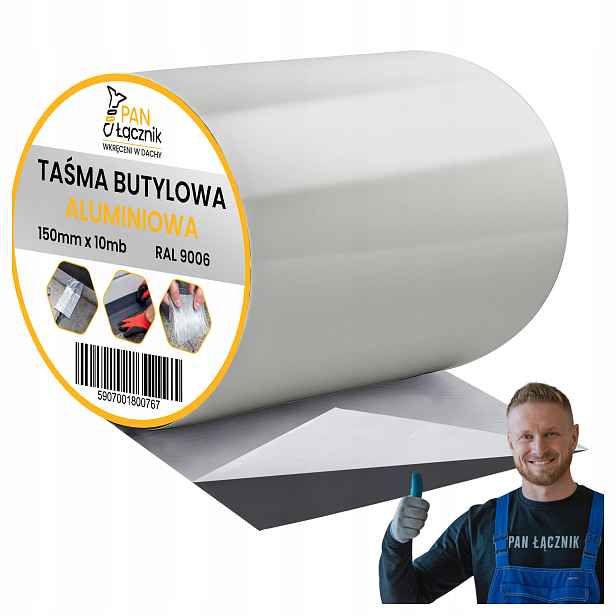 Butylová páska Dekarska Aluminium 150 mm 10 m Stříbrná Střešní Těsnící páska