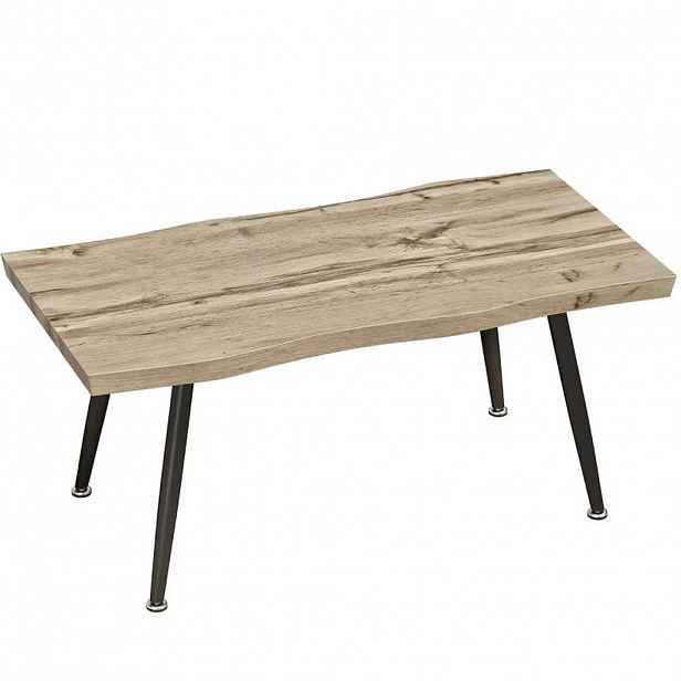 Modfu KONFERENČNÍ stolek ze dřeva 100x50x45 cm dubová barva s ocelovými nohami a 4cm deskou