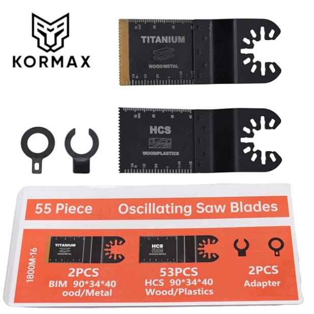 Pilový List plochý pro multitool 34 mm 55 kusů Hcs univerzální titanový