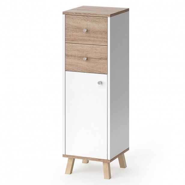 Vicco STŘEDNÍ SKŘÍŇKA Senyo Bílá 30 x 95 cm se zásuvkami