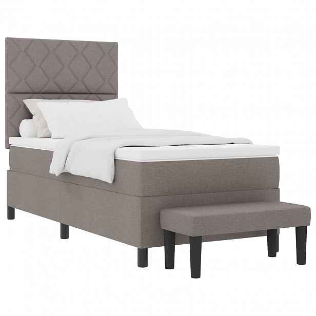 vidaXL Postel s boxspringem s polštářem Taupe 90 x 190 cm textil