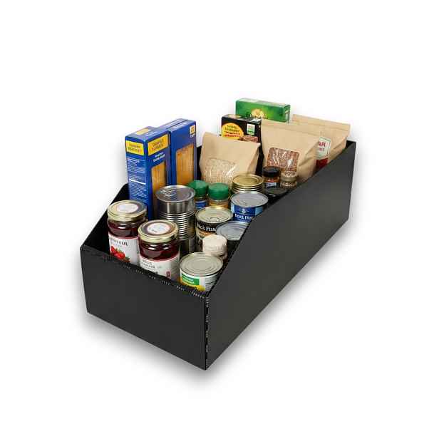 usporadejto.cz Úložný box, plastový 20x50x16cm - do spíže i do skříně KARTONPLAST - ČERNÝ