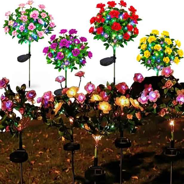4X Solární Zahradní Lampa Led Zapichovací Květinová Solární Lampa Zahradní Květiny