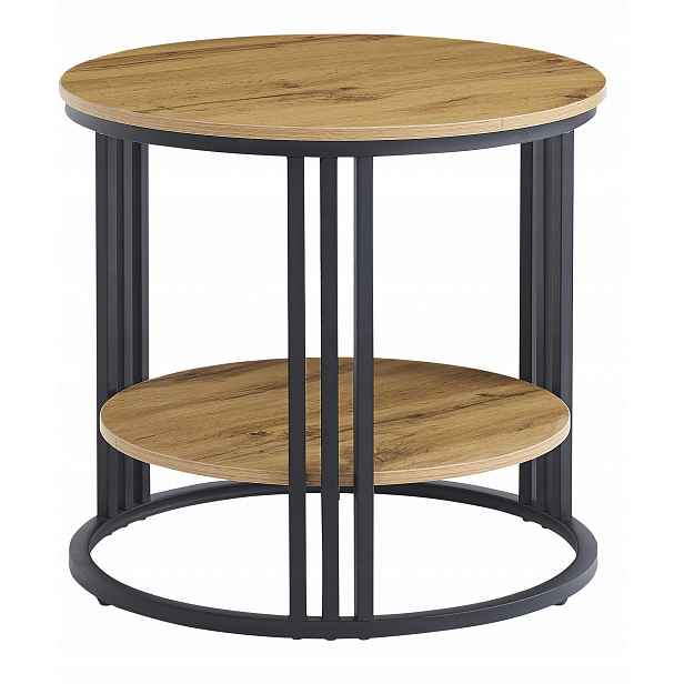Boční Konferenční Stolek Moderní Skandinávský Vysoký 60 cm Dub fi 60 cm