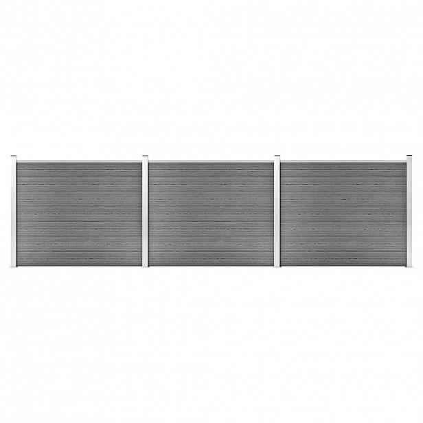 vidaXL Set plotového dílce WPC 526 x 146 cm šedý