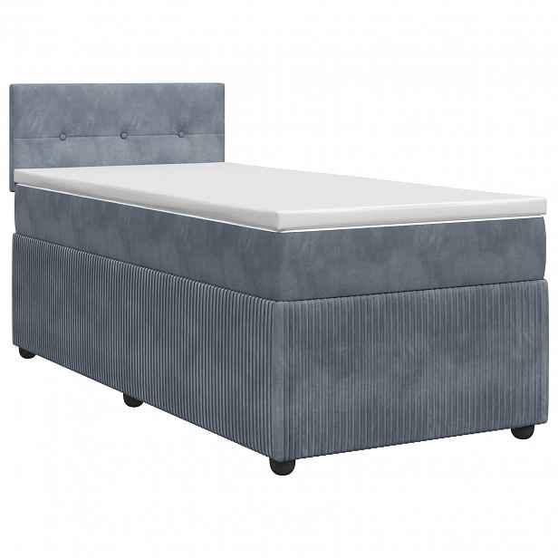 vidaXL Postel boxspring s matrací s čelo Tmavě šedá 90 x 190 cm Samet