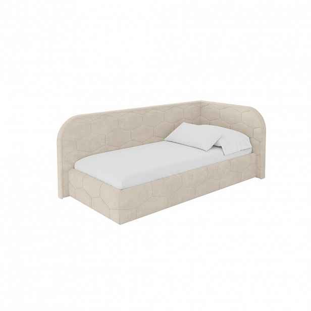 ALTDECOR JEDNOLŮŽKOVÁ POSTEL pro mládež s úložným prostorem, vlevo - JAXY 100x200 béžová