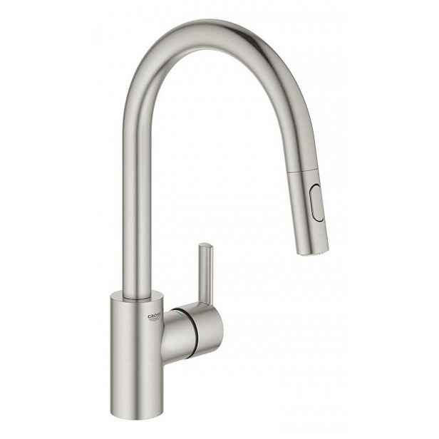 Dřezová baterie Grohe Feel s vytahovací sprškou, 2 proudy supersteel 31486DC1
