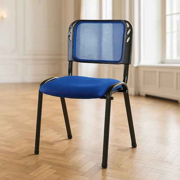 Garthen 38255 kongresová židle modrá stohovatelná kovový rám