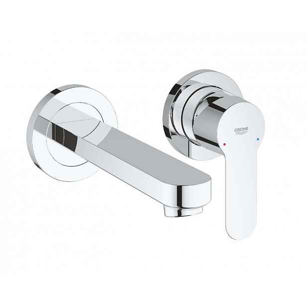 Grohe BauEdge - Umyvadlová baterie, 2-otvorová instalace, s tělesem, chrom 20474000