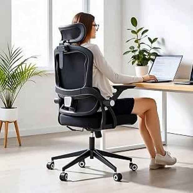 Kancelářská židle Monhey ergonomická otočná síťovaná černá opěrka hlavy