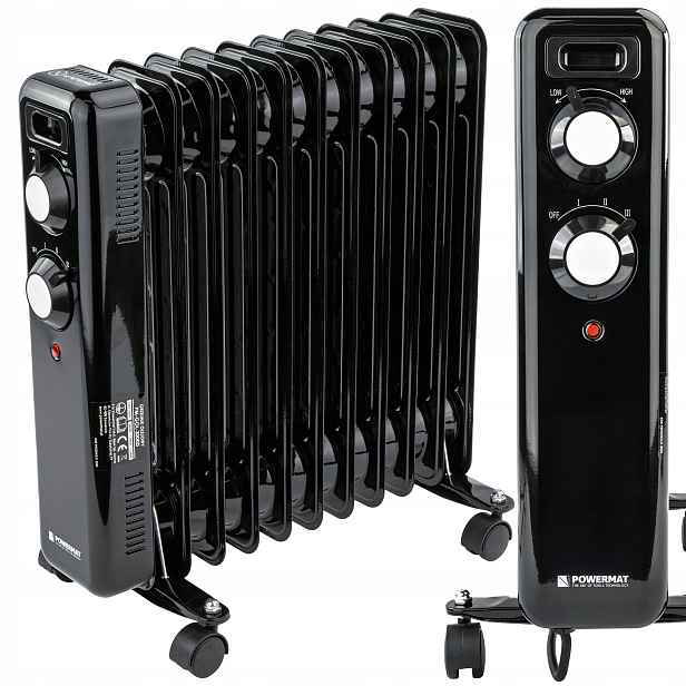 Olejový radiátor Powermat 2500 W černý