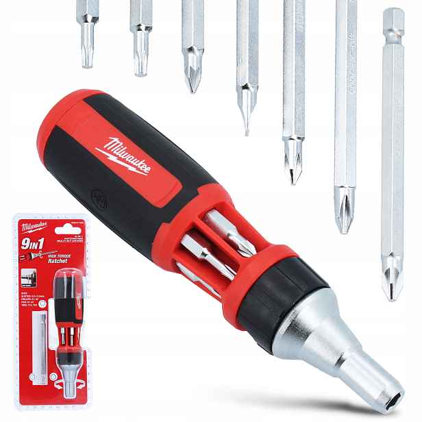 Šroubovák Nástrčný šroubovák Grzechotka Bity 9v1 Magnetický Přesný To 9R