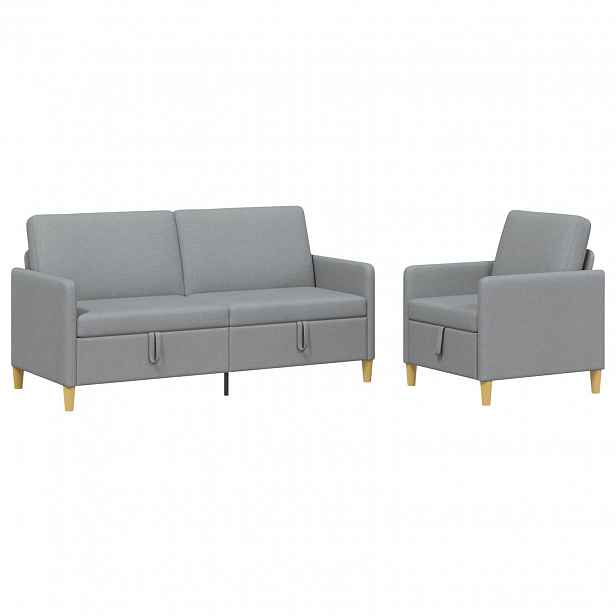vidaXL Sedačka se storage 2 pcs Světle šedá Polyester