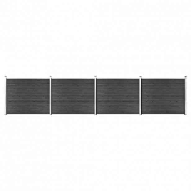 vidaXL Set plotového dílce WPC 699 x 146 cm šedý