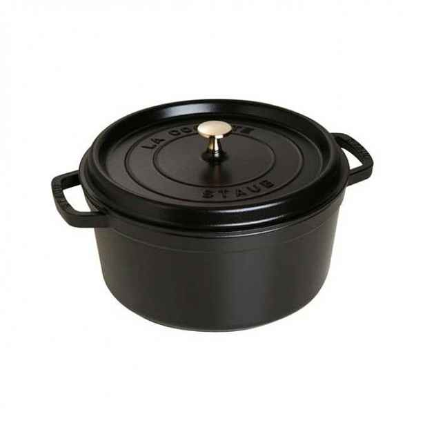 Litinový hrnec s poklicí Staub Cocotte, černá, 24 cm / 3,8 l