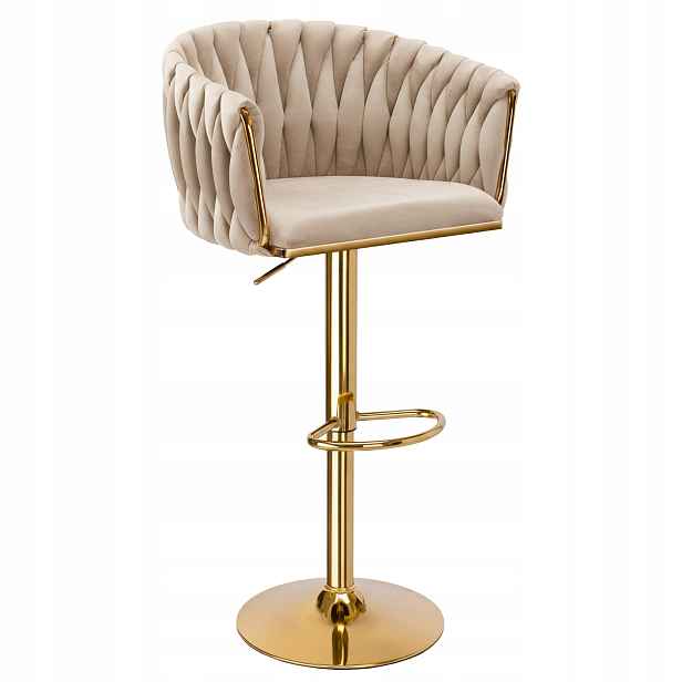 Barová Židle Cofton Gold béžový Velvet
