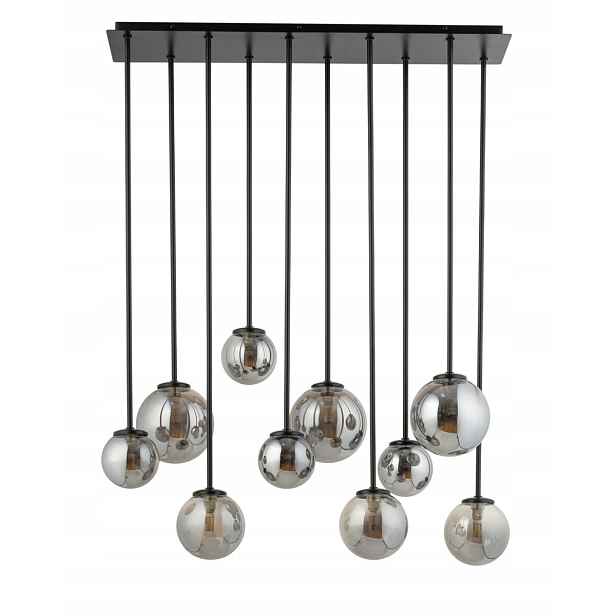Dekorativní závěsná lampa moderní, 10 skleněných šedých koulí 73 cm Sigma