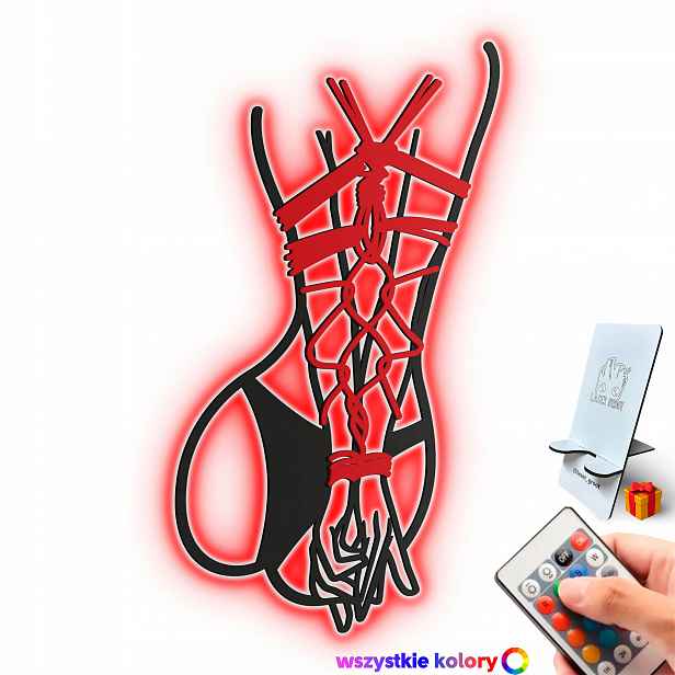 Dřevěný obraz Sexy Dívka ve stylu Line Dárek Noční Lampa Led