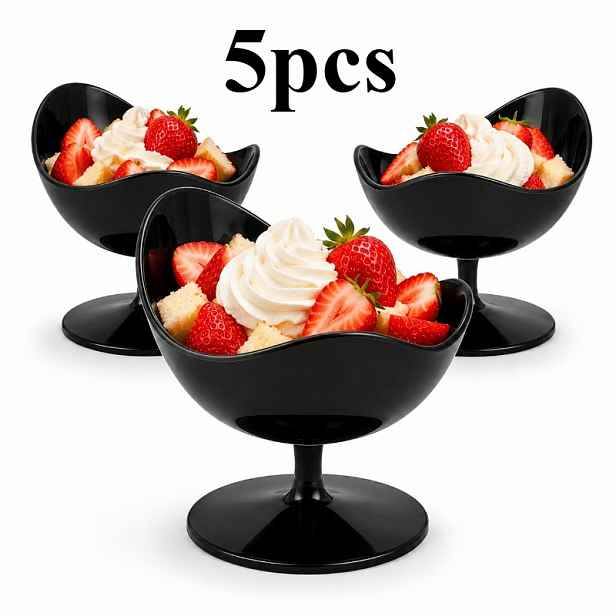 TEMU 5 ks, Kreativní dezertní poháry ve tvaru židle, opakovaně použitelné misky na zmrzlinu, poháry na pudinkovou pěnu, šálky na kávu, poháry na